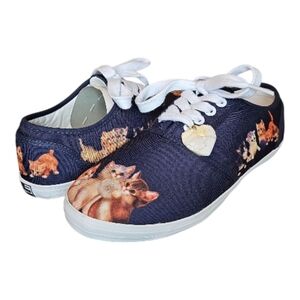 The Bradford Exchange Jurgen Scholz Kitty Cat Canvas Art Shoes Size 8